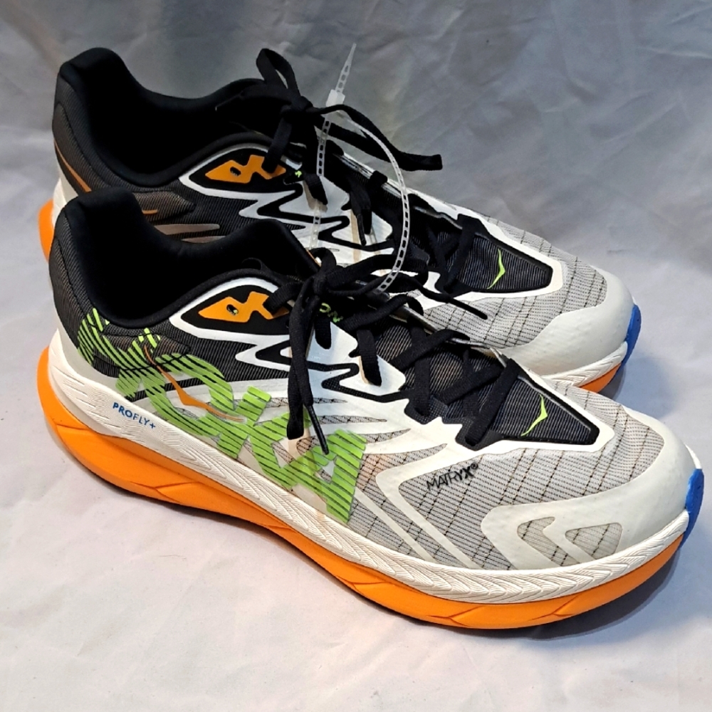 Hoka Men's 11.5 Tecton X2 Carbon Trail Running Shoes - Solar Flare Sneakers
